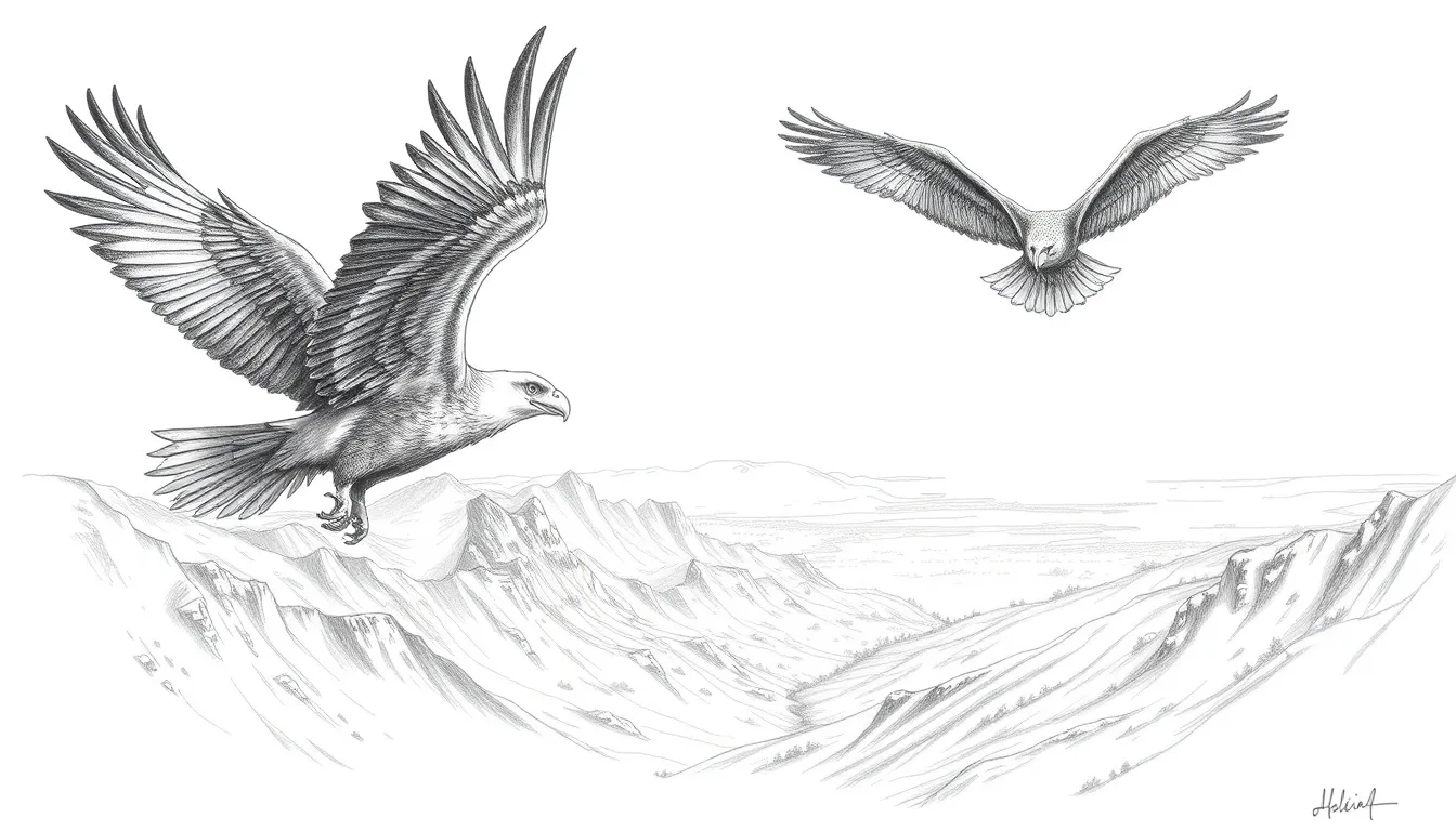 Illustration de majestueux aigles planant dans le ciel