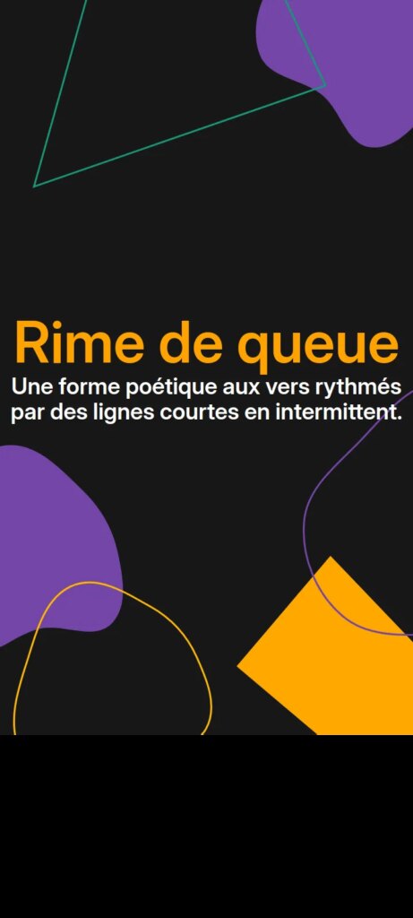 Rime de queue - Forme Poètique