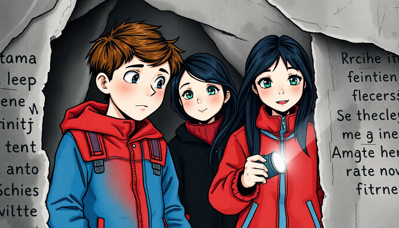 Illustration d'une découverte étrange dans une grotte