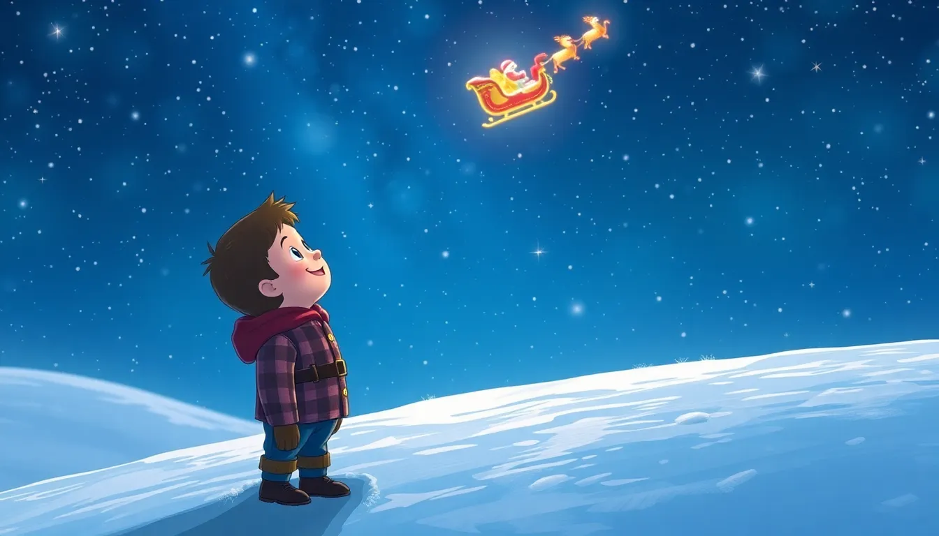 Max regardant le ciel étoilé de Noël