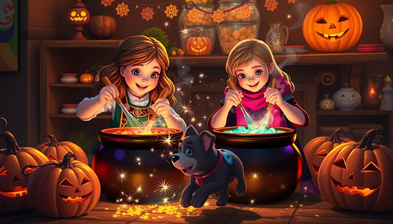 Illustration des préparatifs magiques d'Halloween