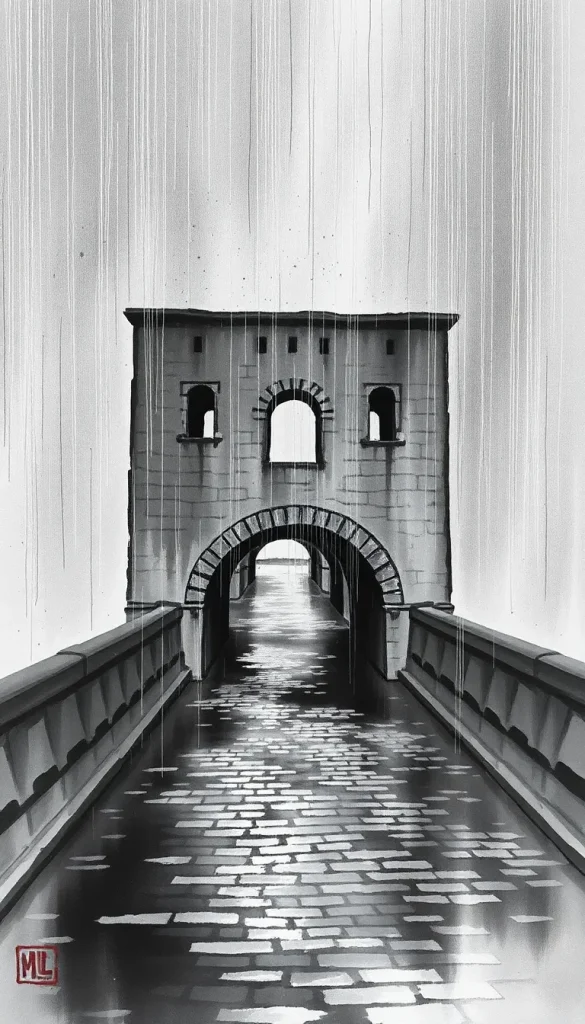 Quête de vérité sous un pont sous la pluie