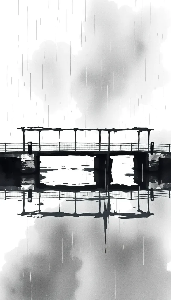 Sacrifice sous un pont sous la pluie