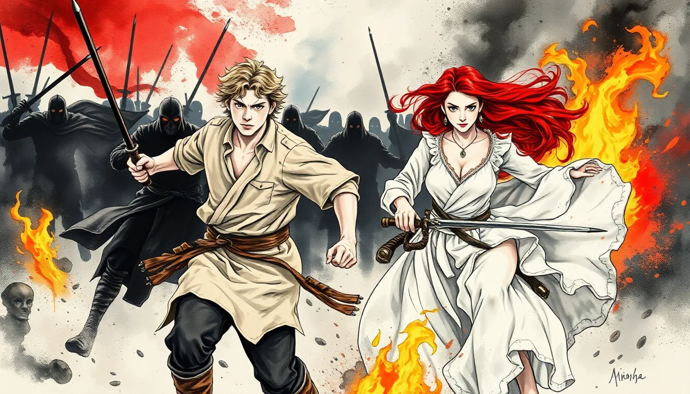 Illustration de la bataille finale pour la survie du feu sacré