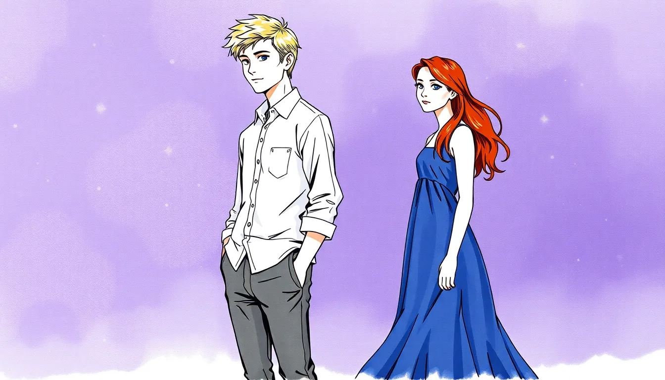 Léonard et Emma sous le ciel étoilé aux teintes violettes