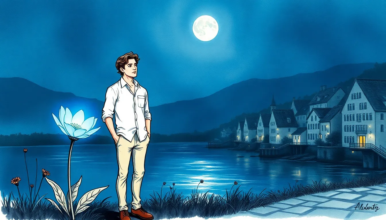 Illustration de la découverte de la fleur de lune
