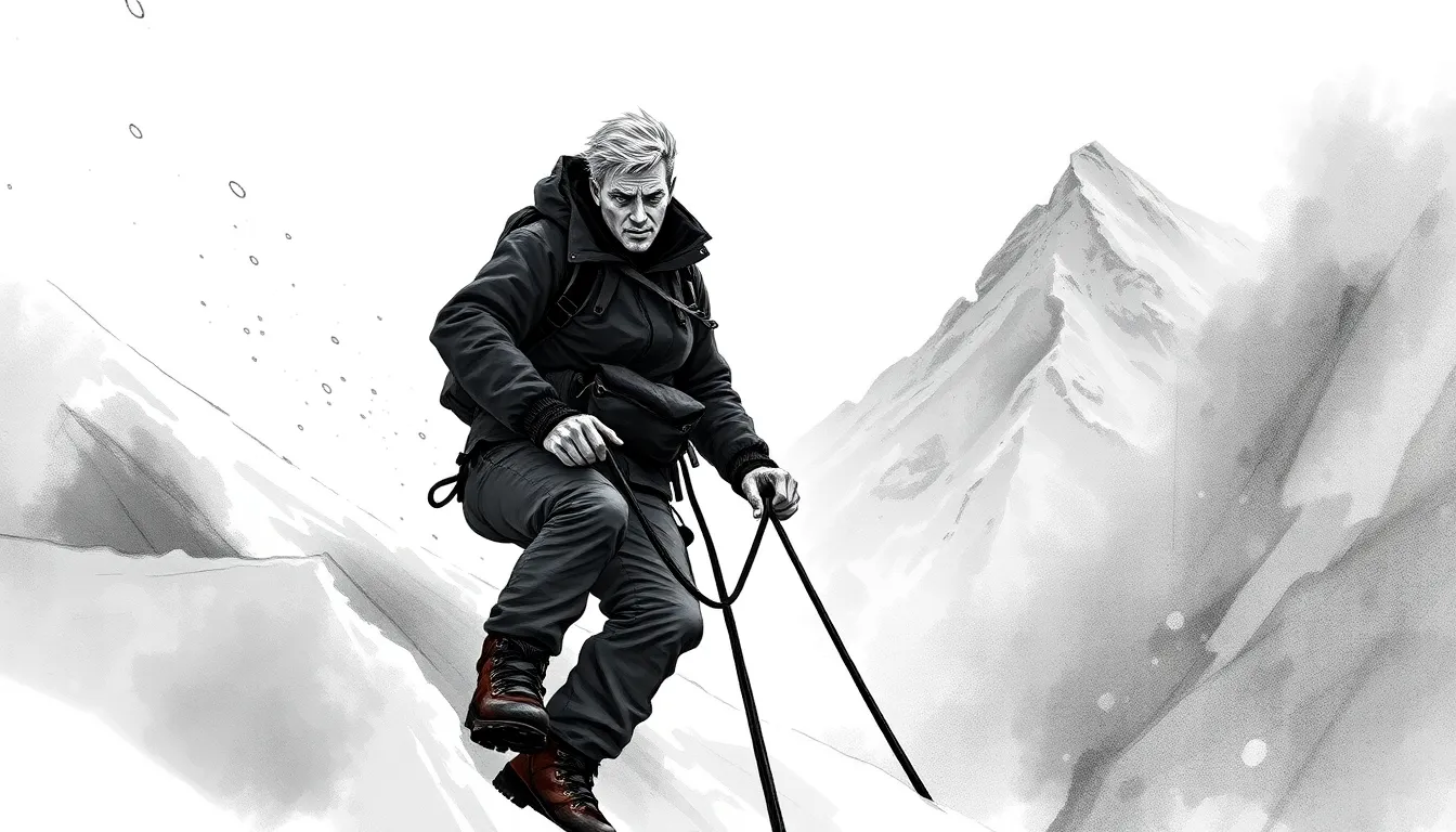 Illustration de l'ascension difficile d'Antoine