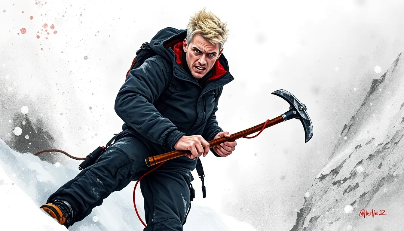 Illustration du combat contre la tempête en haute montagne