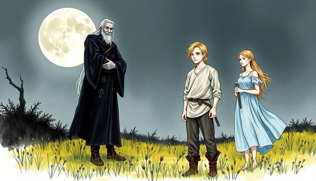 Illustration de la rencontre avec Maelis, gardien du savoir ancien