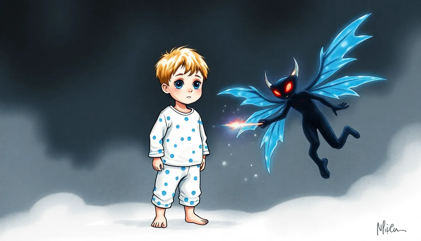 Illustration des Rêves Protégés et des Ombres Menacantes