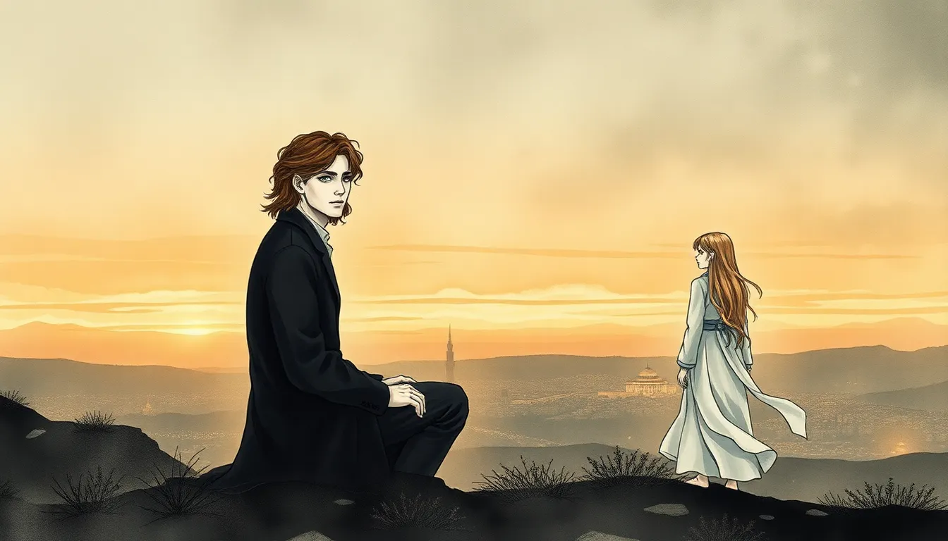 Illustration représentant un Veilleur dans la pénombre, symbolisant le mystère et la dualité