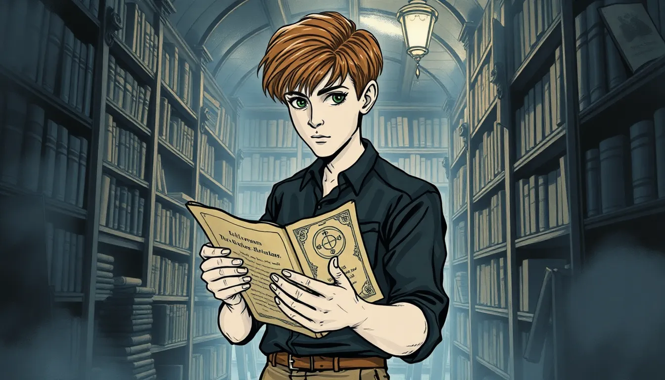 Illustration de la découverte d'un manuscrit ancien mystérieux