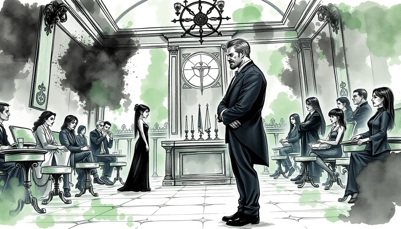 Illustration de la première audience du jugement des âmes