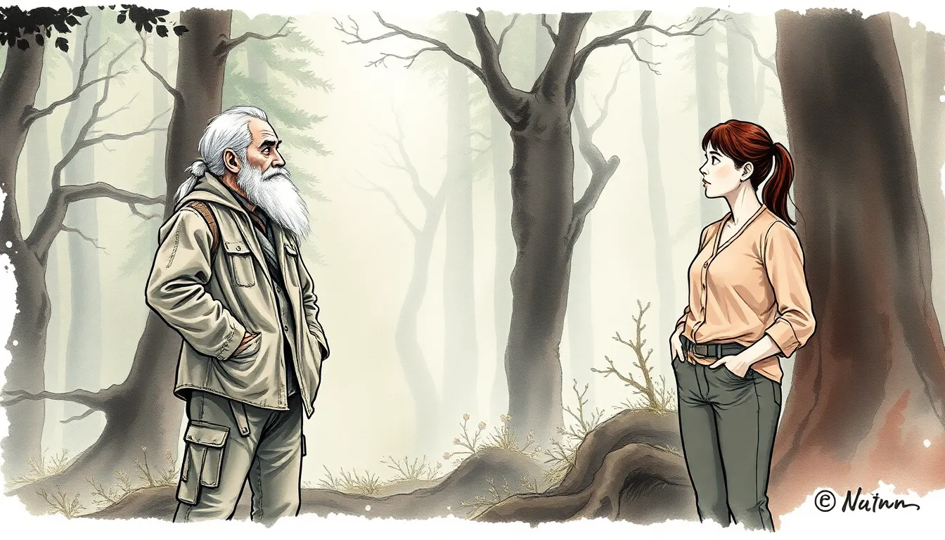 Illustration de la rencontre dans la forêt