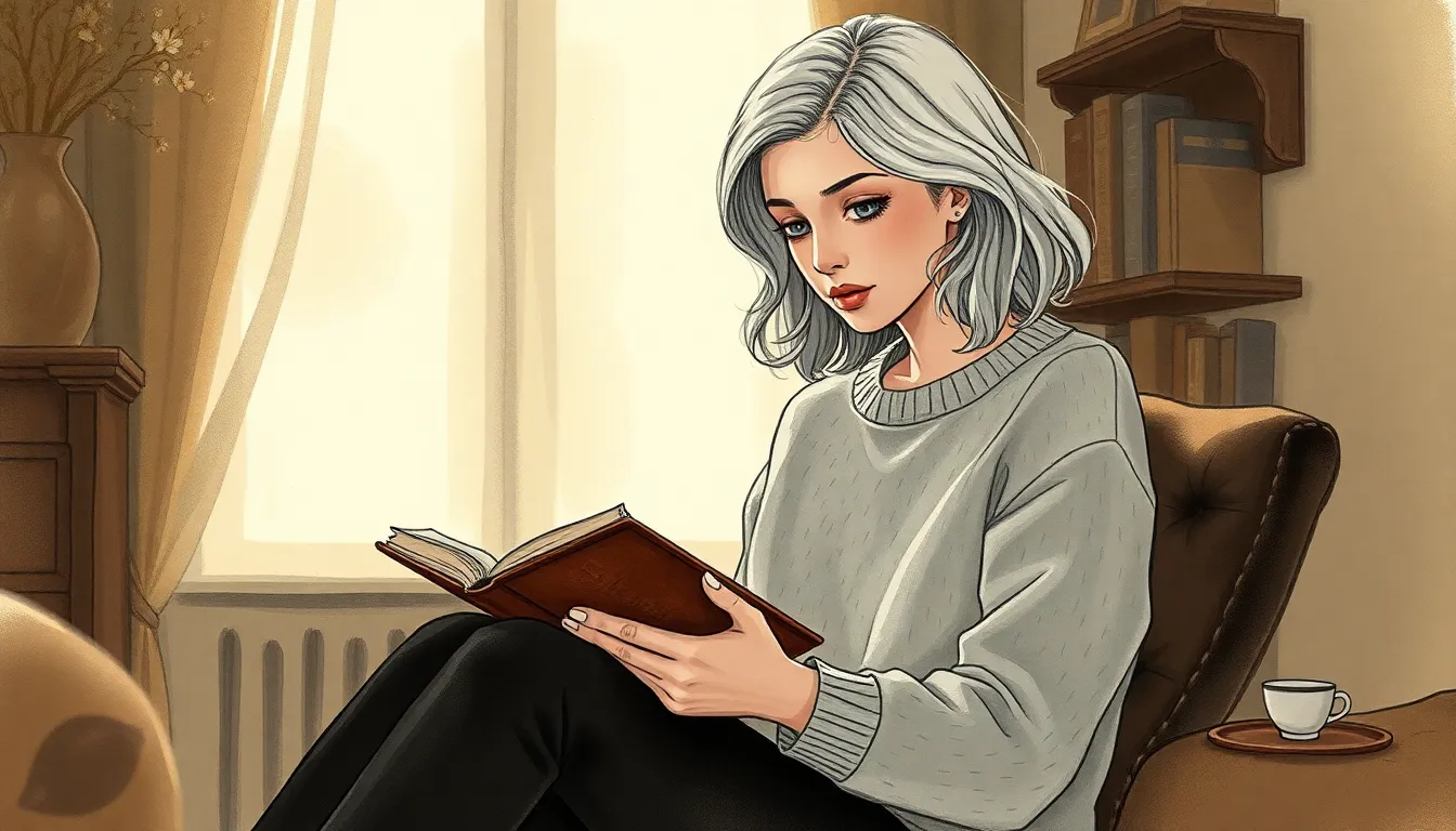 Illustration d'Élise méditant sur ses souvenirs