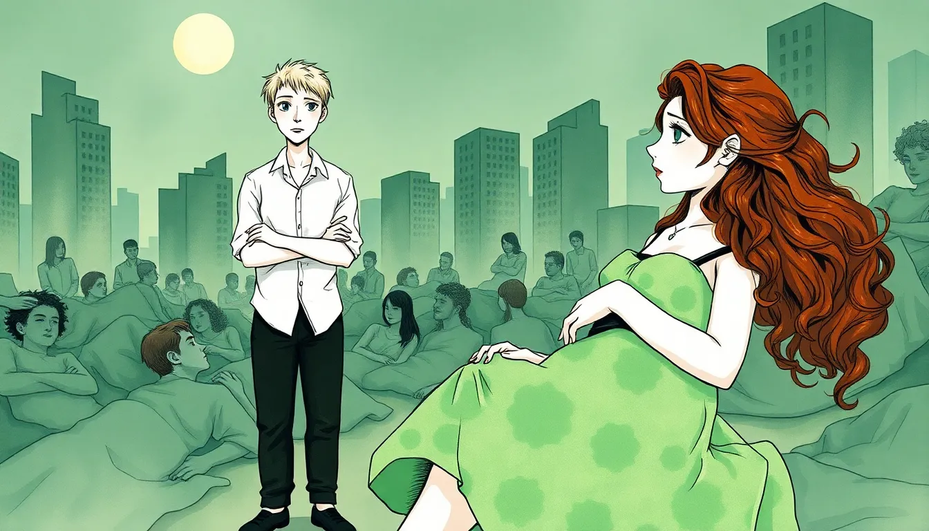 Illustration de la ville endormie dans un rêve collectif profond