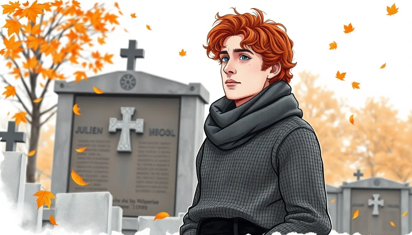 Julien au mémorial des résistants en automne, méditant sur la mémoire collective
