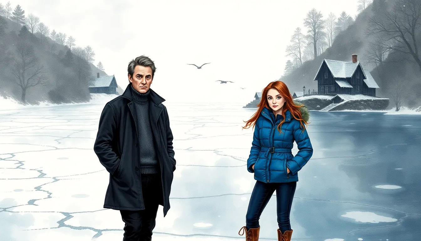 Thomas et Sophie découvrent le lac gelé et ses secrets sous la glace