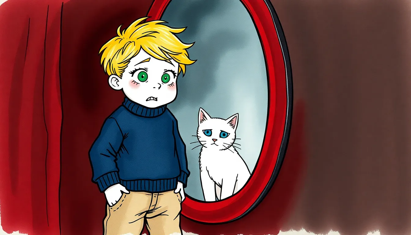 Illustration de l'affrontement face au miroir obscur