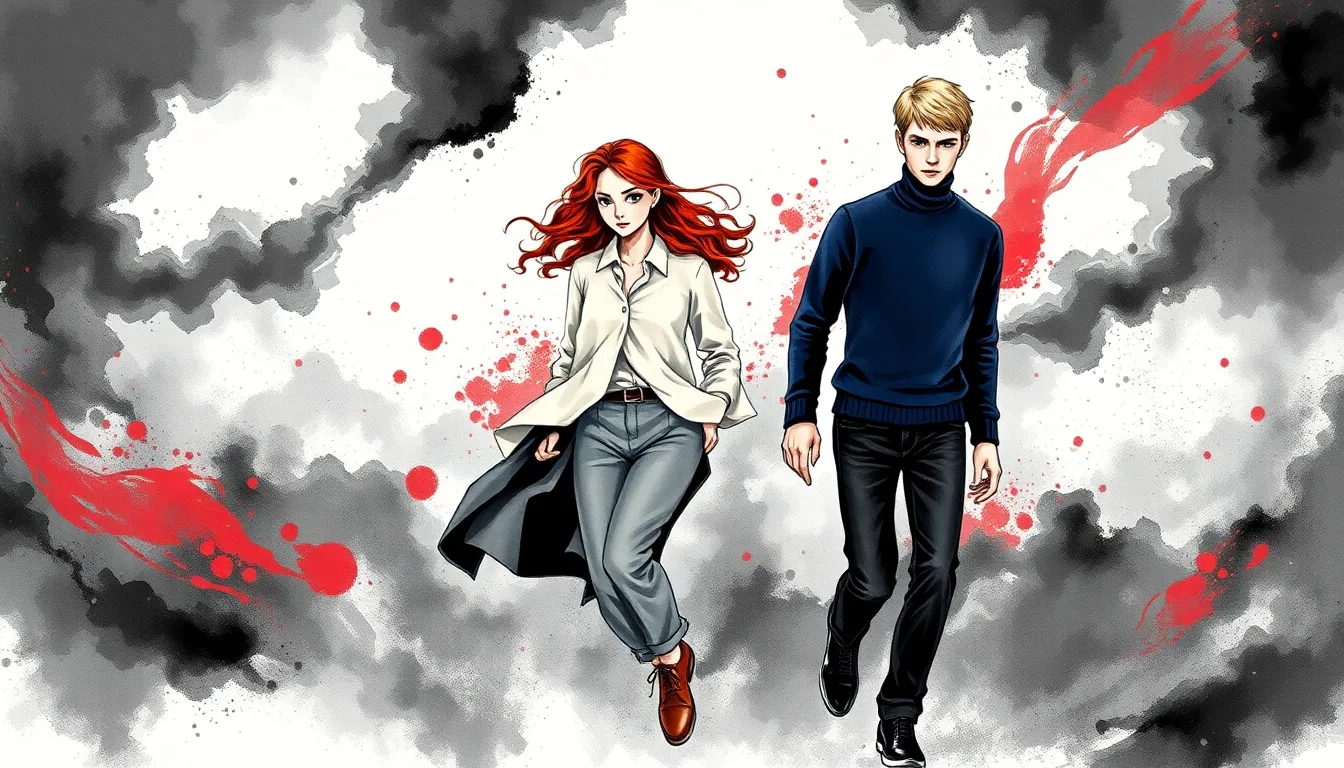 Éloïse et Adrien dans un labyrinthe onirique aux accents rouges et sombres