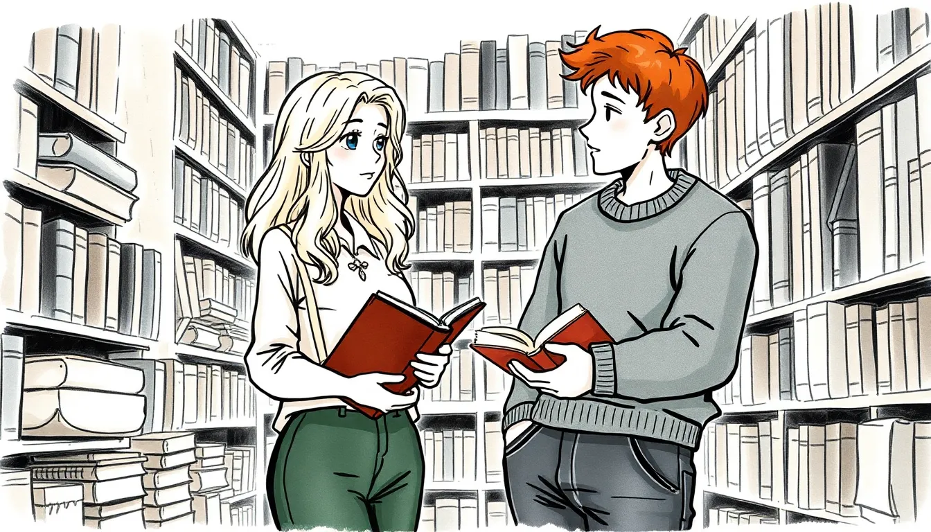 Sophie rencontre Marc dans une bibliothèque ancienne