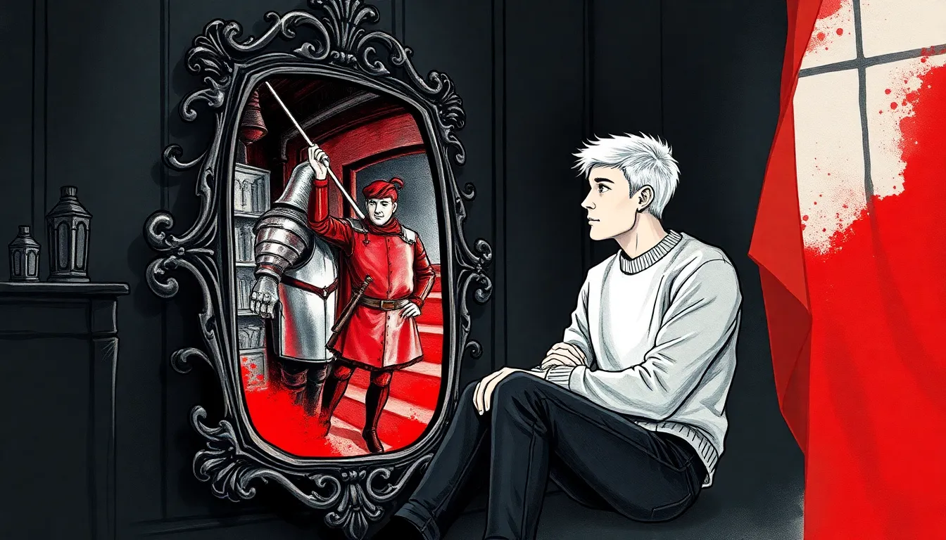 Reflets des vies passées dans le miroir ancien