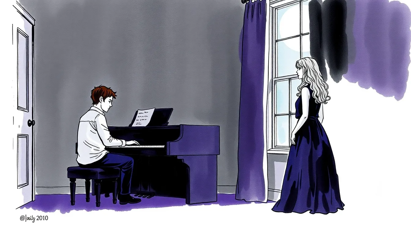 Noah et Clara dans une atmosphère mélancolique et incertaine, entre piano et violon