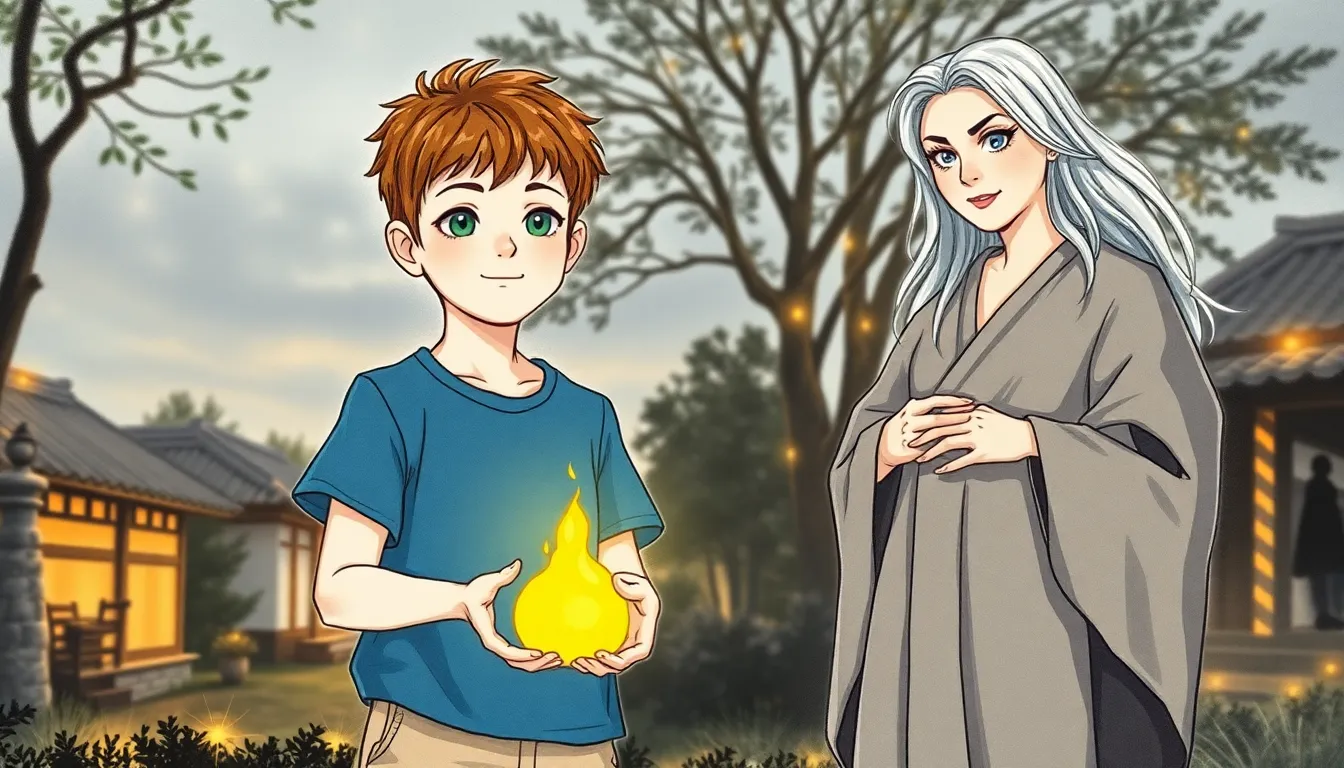 Lucas maîtrise une flamme en forme de lanterne lumineuse