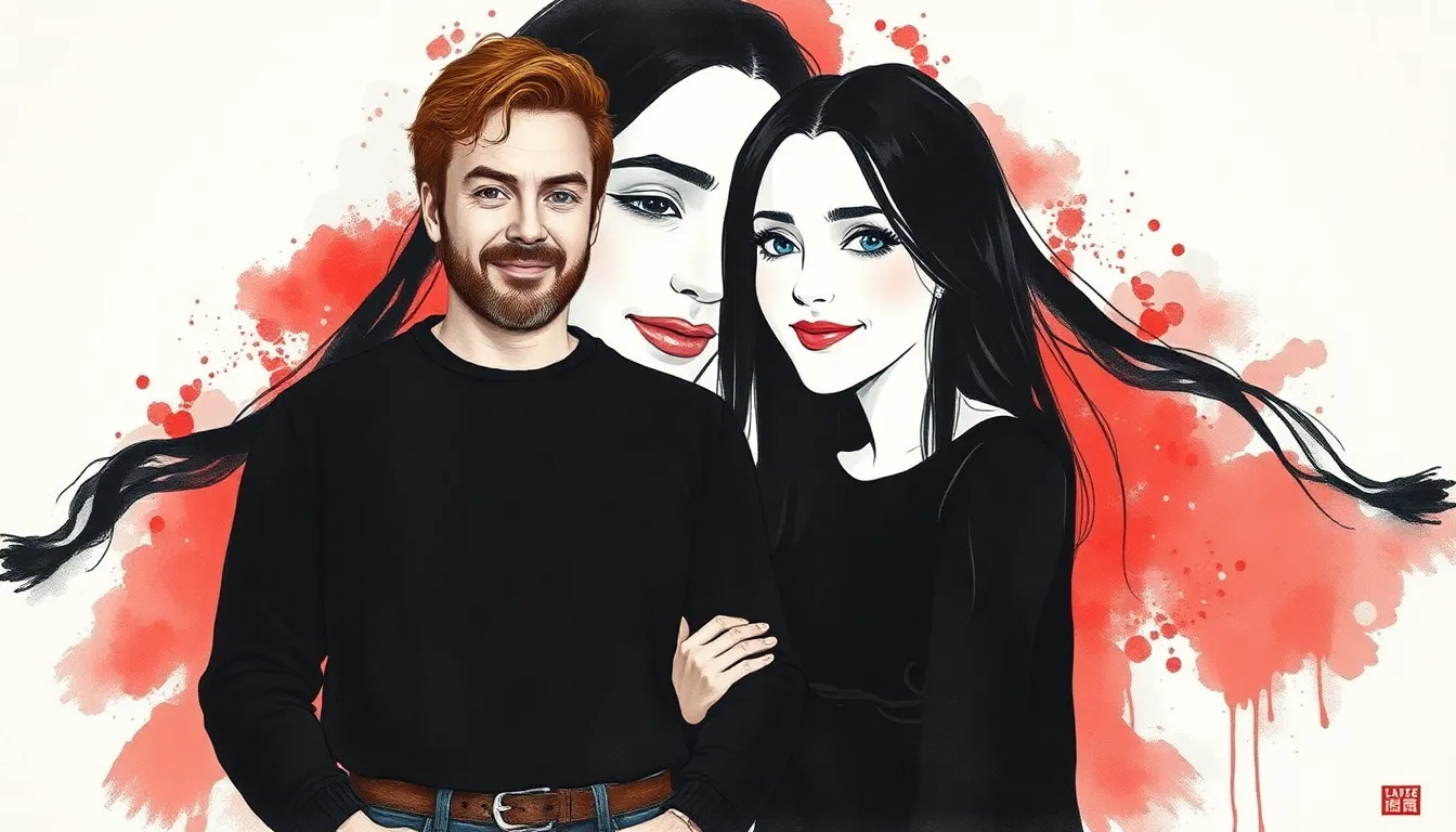 Lucas et Marie devant leur peinture fusionnant leurs visages, symbole d'union et de guérison