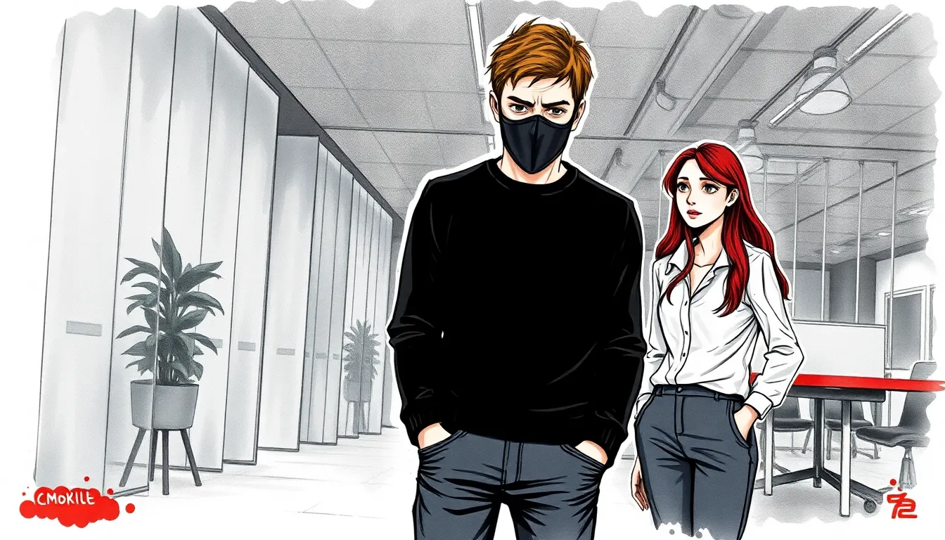 Illustration du chapitre : tension entre Antoine et Clara dans un bureau moderne