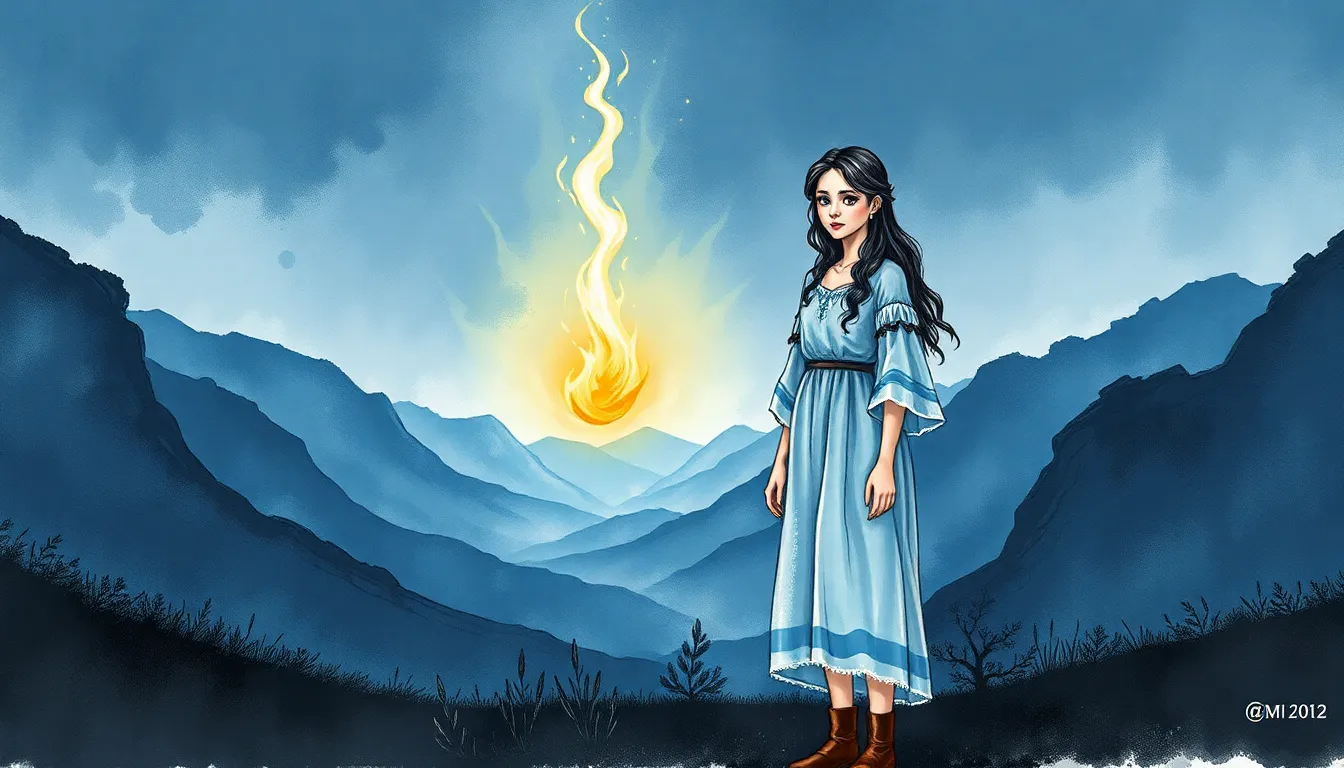 Illustration de la flamme sacrée avec Élias et Lyanna dans la vallée mystique