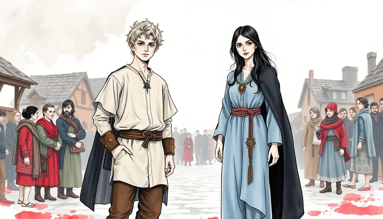 Élias et Lyanna réunissant la communauté autour de la flamme sacrée