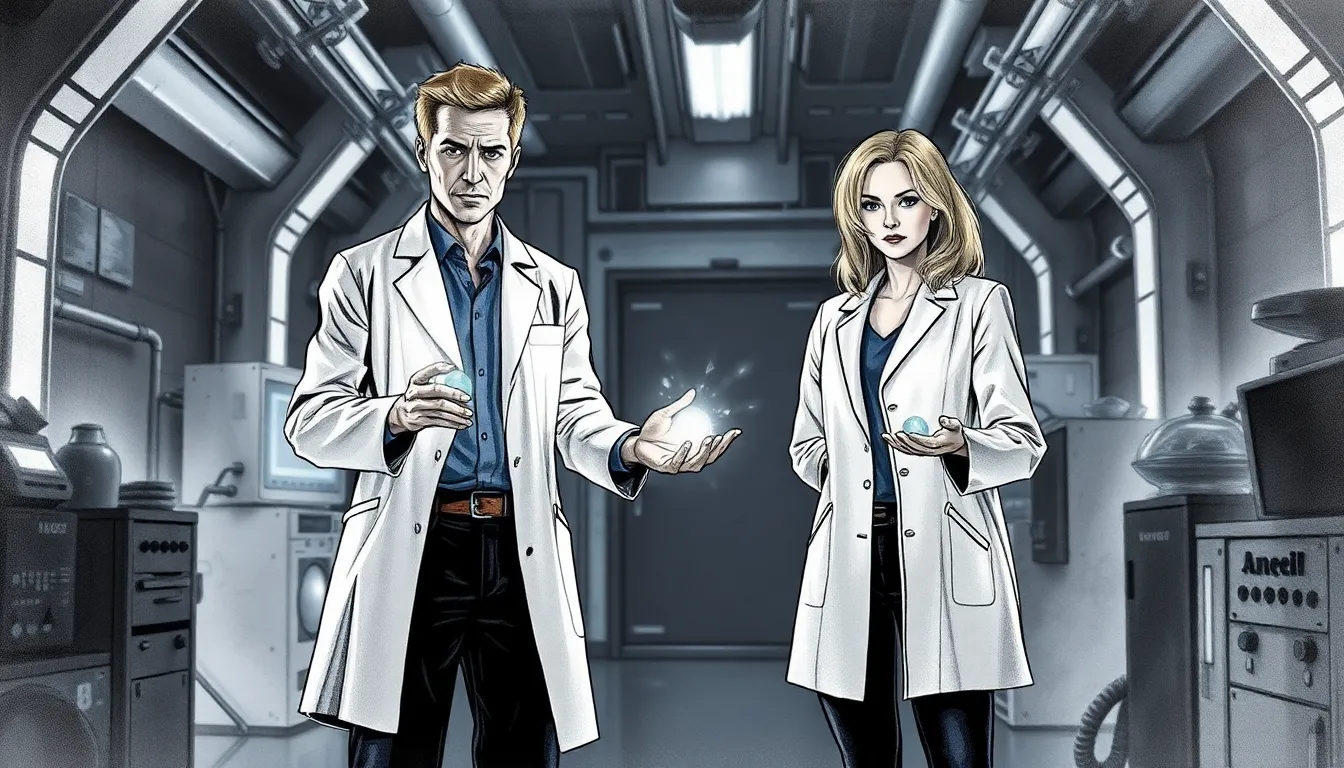 Adrien et Clara accomplissant le sacrifice final pour neutraliser les pierres magiques