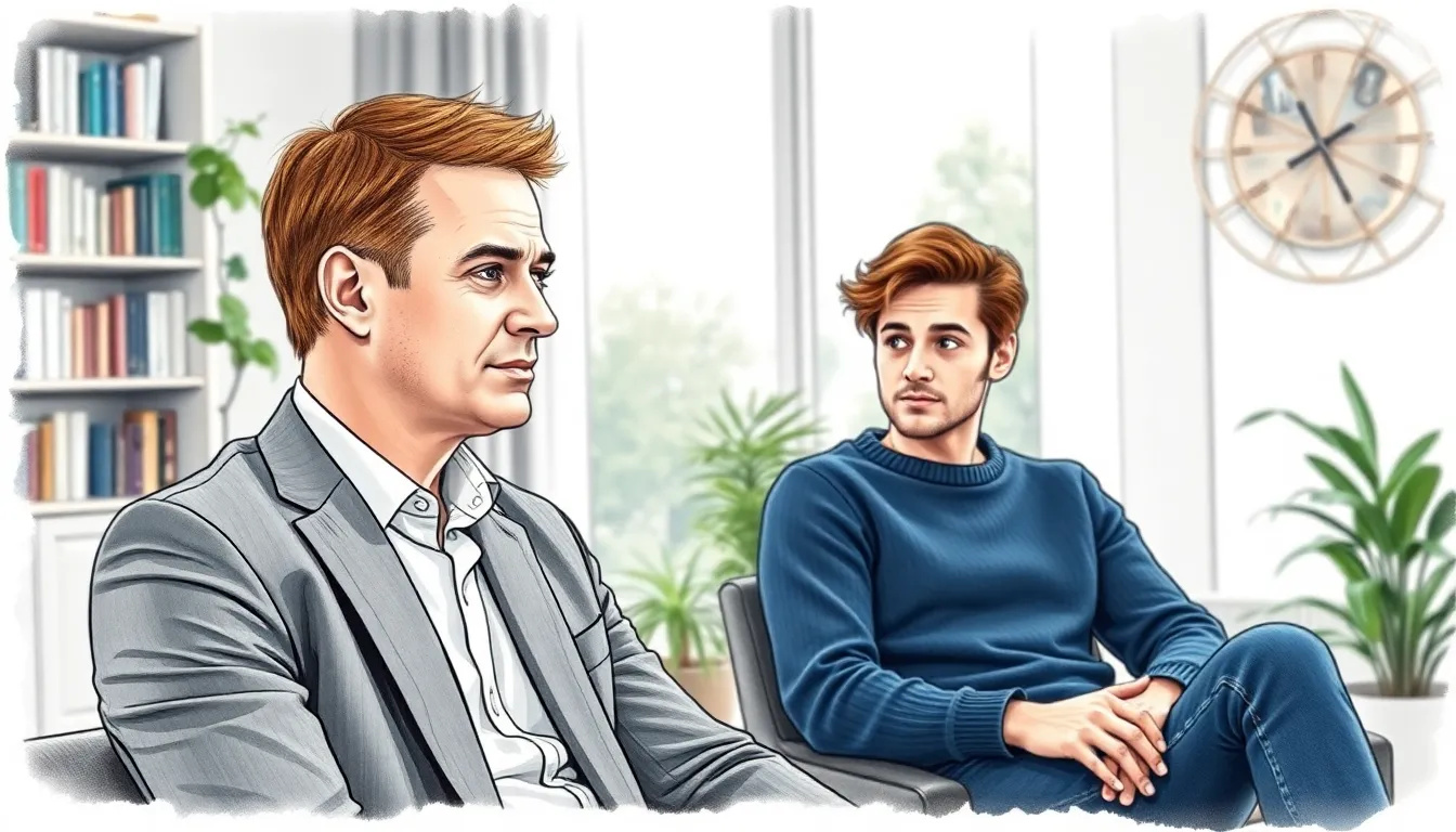 Alexandre et Julien lors de leur première séance de thérapie