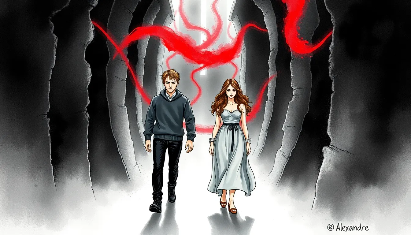 Illustration du labyrinthe onirique avec Alexandre et Elise