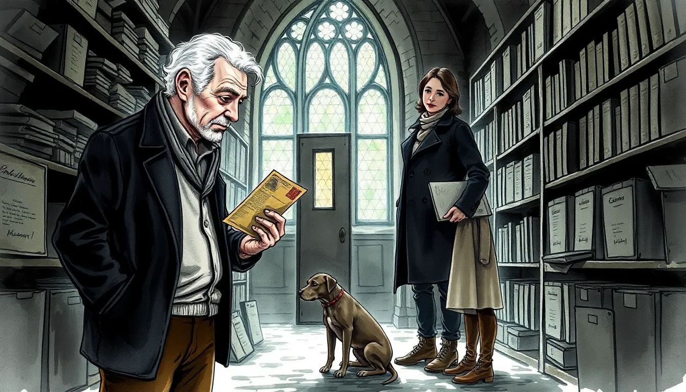 Illustration de la salle d'archives dans une vieille église