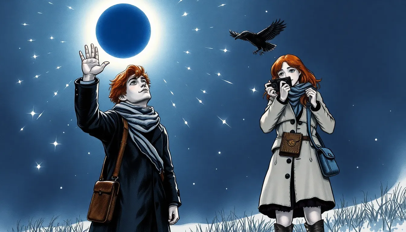 Illustration de l'instant où l'ombre engloutit le soleil