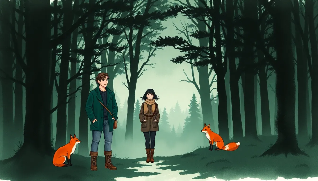 Illustration de la lisière de la forêt des illusions mystérieuses