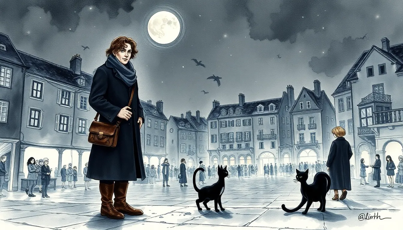 Illustration de la nuit où les récits prennent vie sur la place