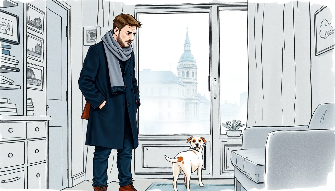 Illustration de Pierre constatant des changements subtils dans son appartement et la ville