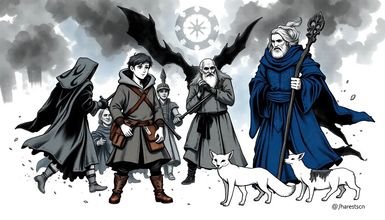 Illustration de l'affrontement final entre Elias et les forces de l'oubli