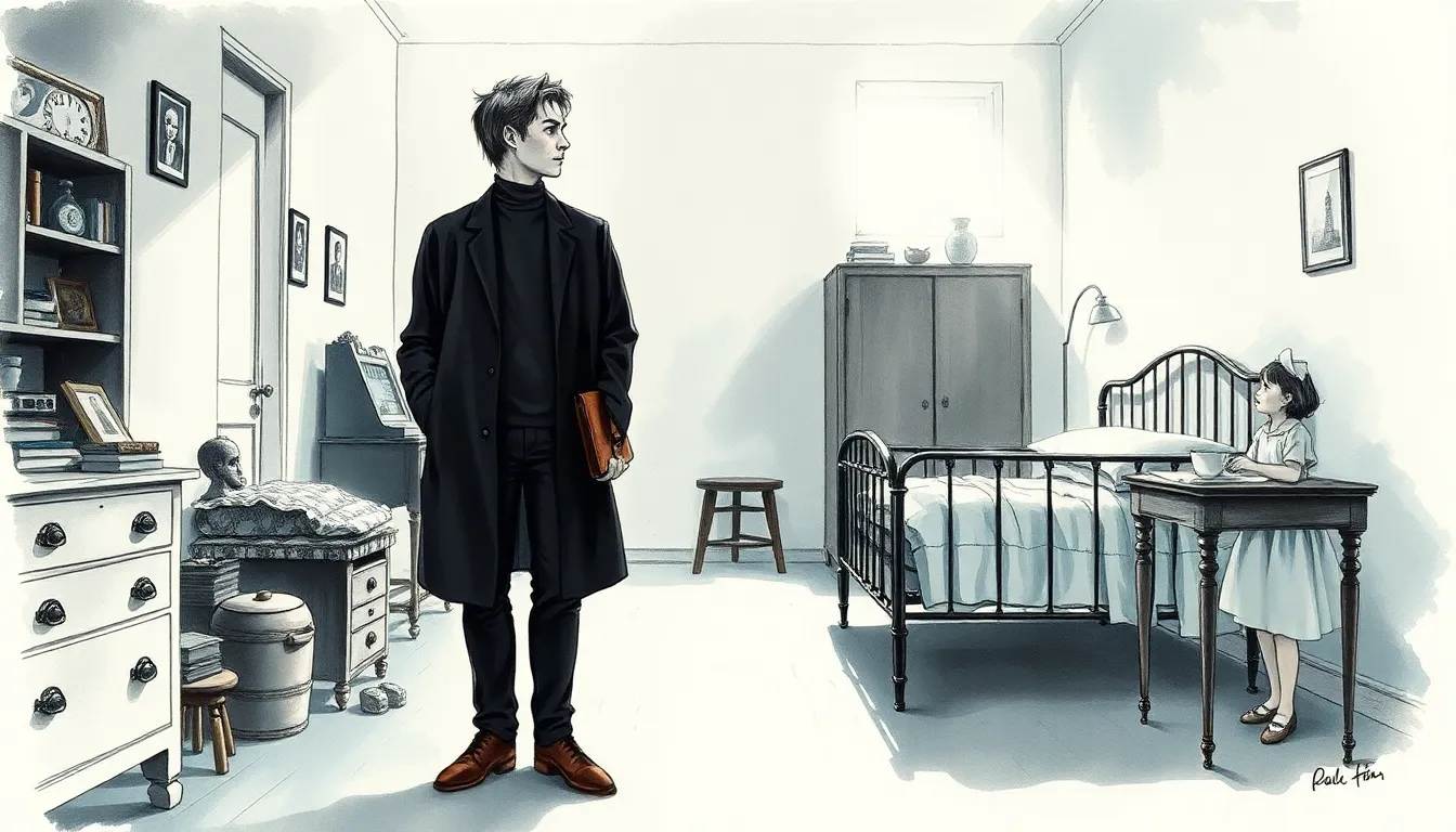 Illustration de la chambre d'un ancien patient baignée d'un rai de lumière