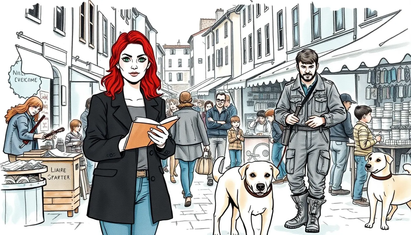 Illustration du marché et des ateliers communautaires