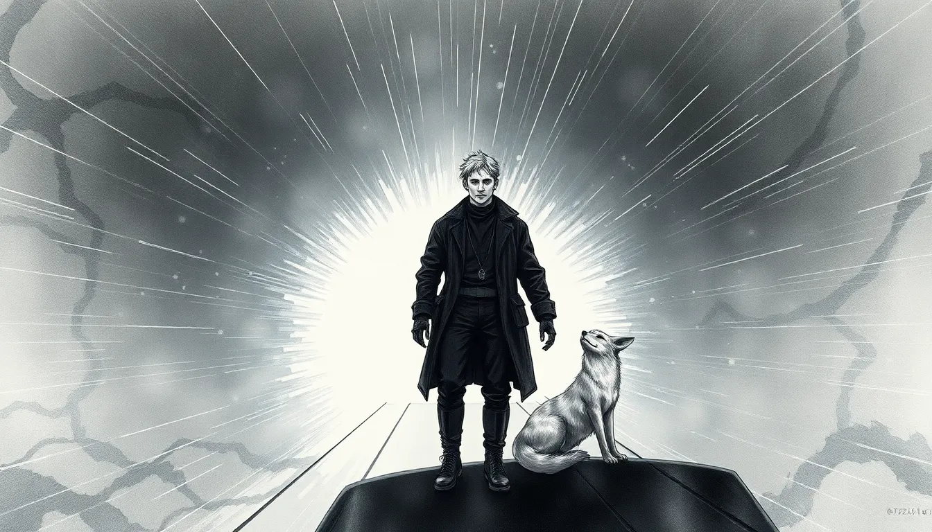 Illustration du seuil où le temps et l'espace se tissent en motifs de lumière