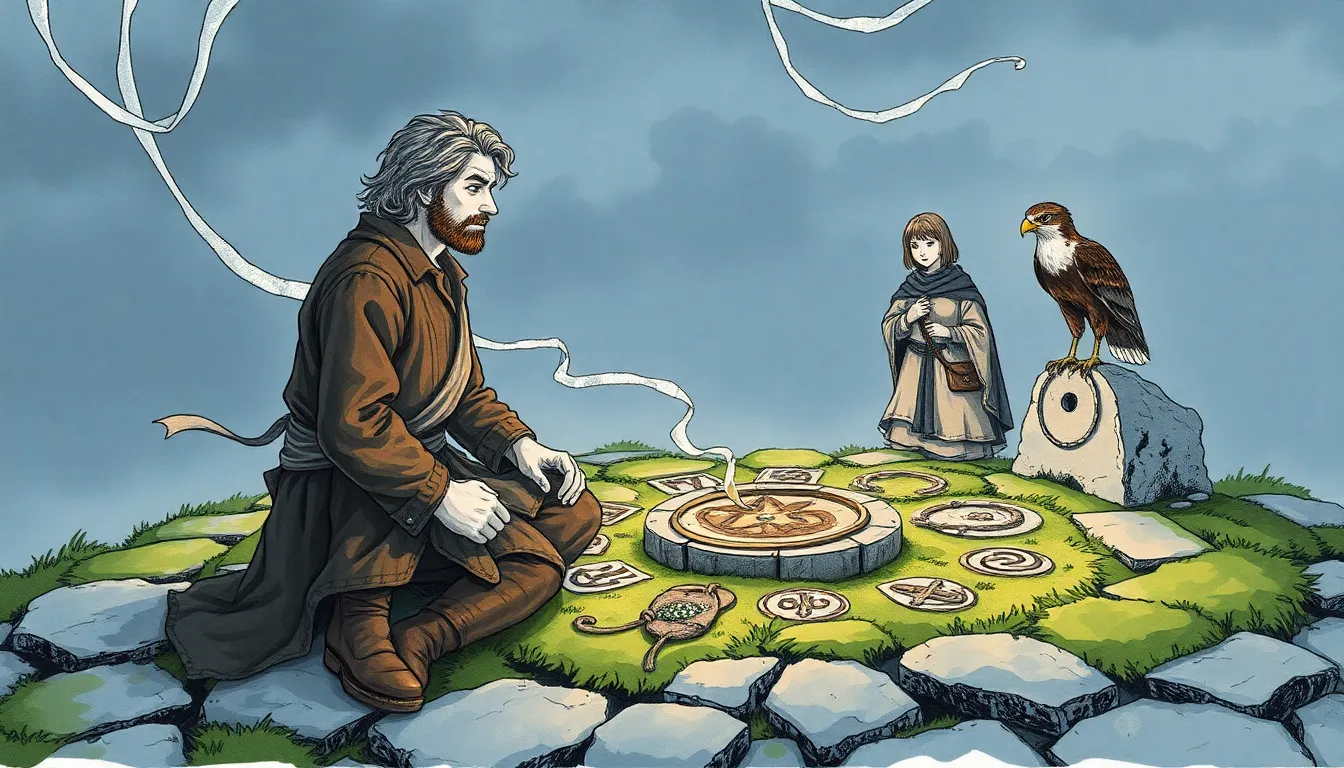 Illustration du rituel ancien de la maîtrise des vents