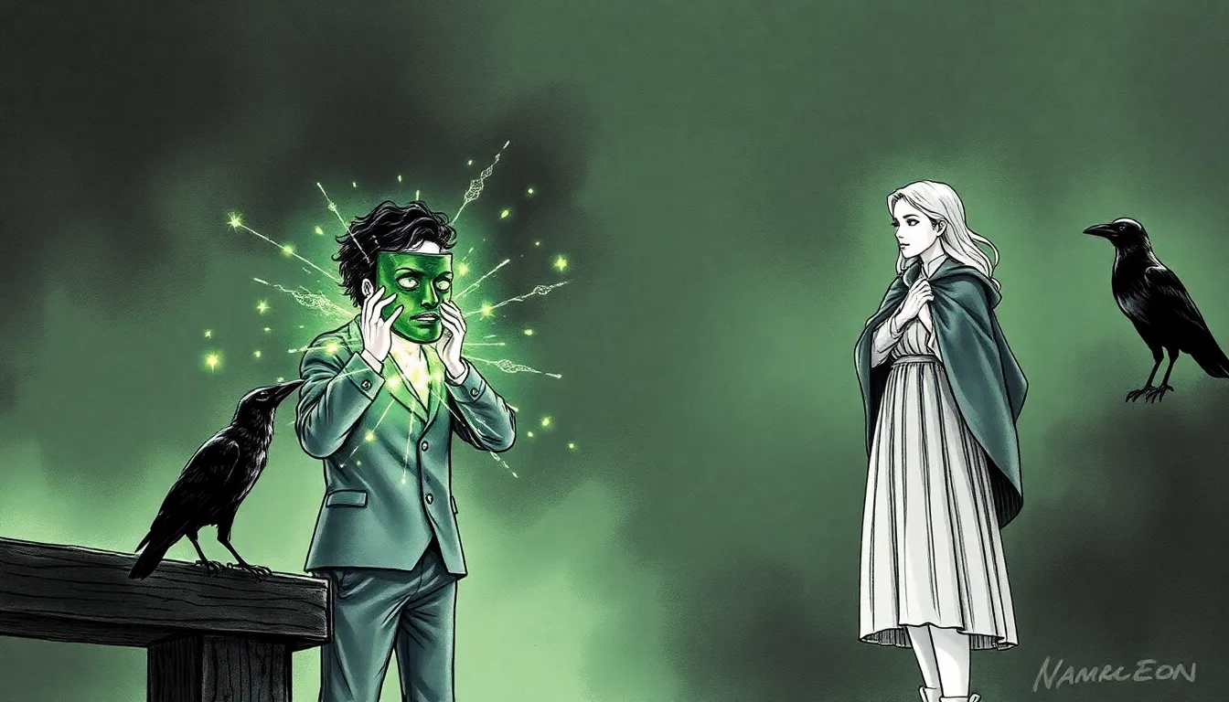 Alexandre portant le masque, Elena observant, visions intenses