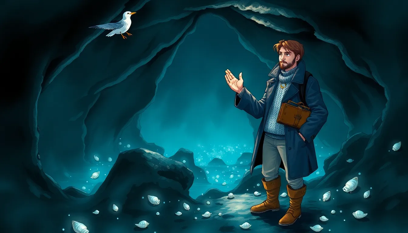 Illustration de la grotte sous-marine luminescente